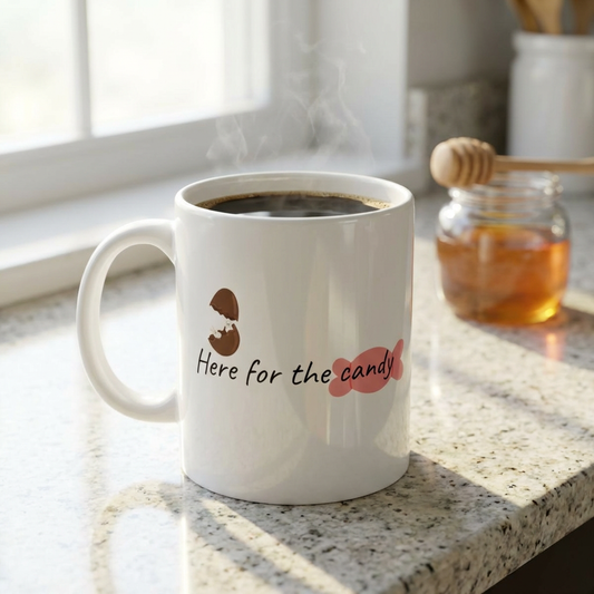 Here for the Candy Ceramic Mug — Cute Coffee Mug (11oz & 15oz)